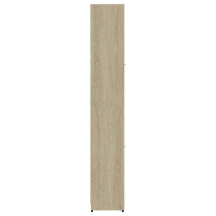 Medina Badkamerkast 30x30x183,5 cm spaanplaat wit sonoma eikenkleurig