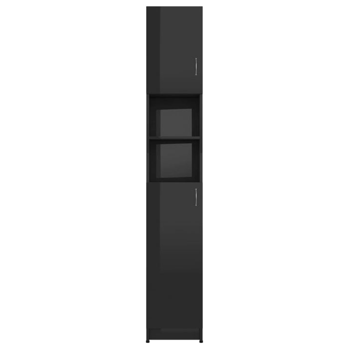 Medina Badkamerkast 32x25,5x190 cm spaanplaat hoogglans zwart