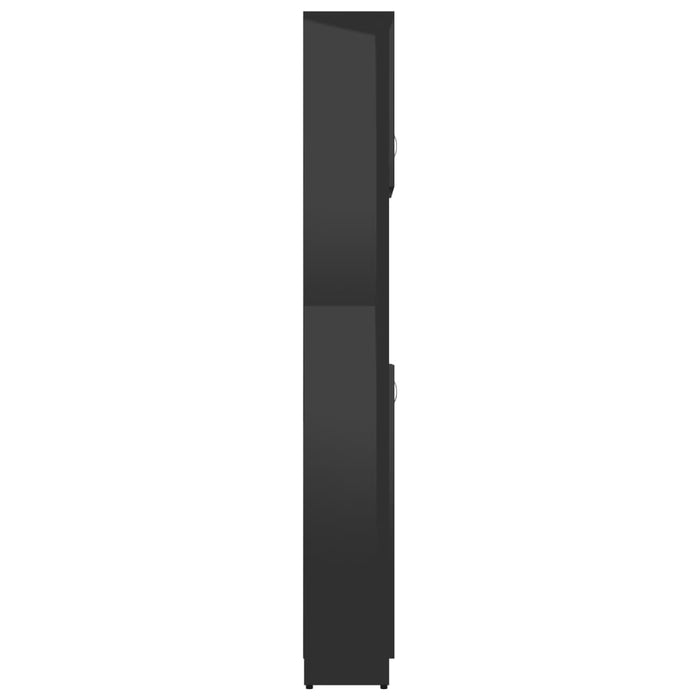 Medina Badkamerkast 32x25,5x190 cm spaanplaat hoogglans zwart