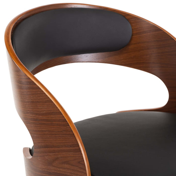 Medina Kantoorstoel draaibaar gebogen hout en kunstleer zwart