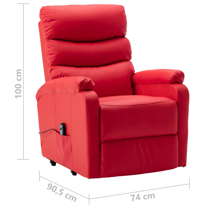 Medina Sta-op-stoel kunstleer rood
