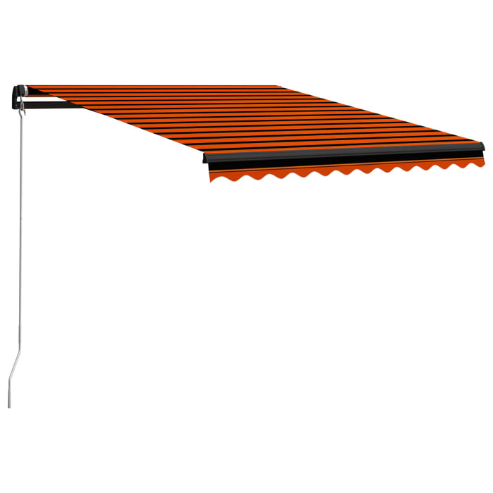 Medina Luifel handmatig uittrekbaar met LED 300x250 cm oranje en bruin