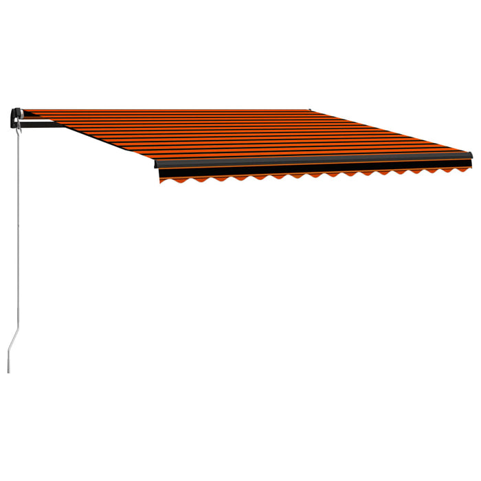 Medina Luifel handmatig uittrekbaar met LED 400x300 cm oranje en bruin