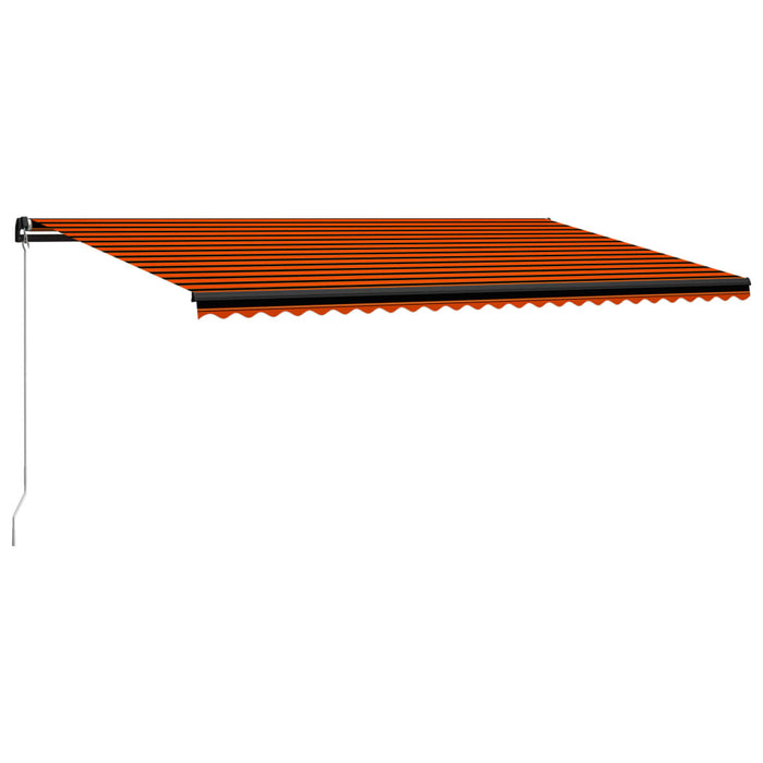 Medina Luifel handmatig uittrekbaar met LED 600x300 cm oranje en bruin