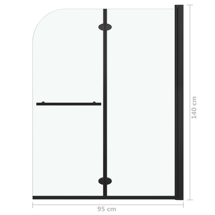 Medina Douchewand inklapbaar 2 panelen 95x140 cm ESG zwart