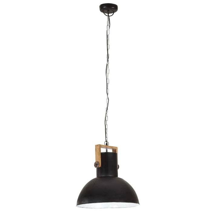 Medina Hanglamp industrieel rond 25 W E27 52 cm mangohout zwart