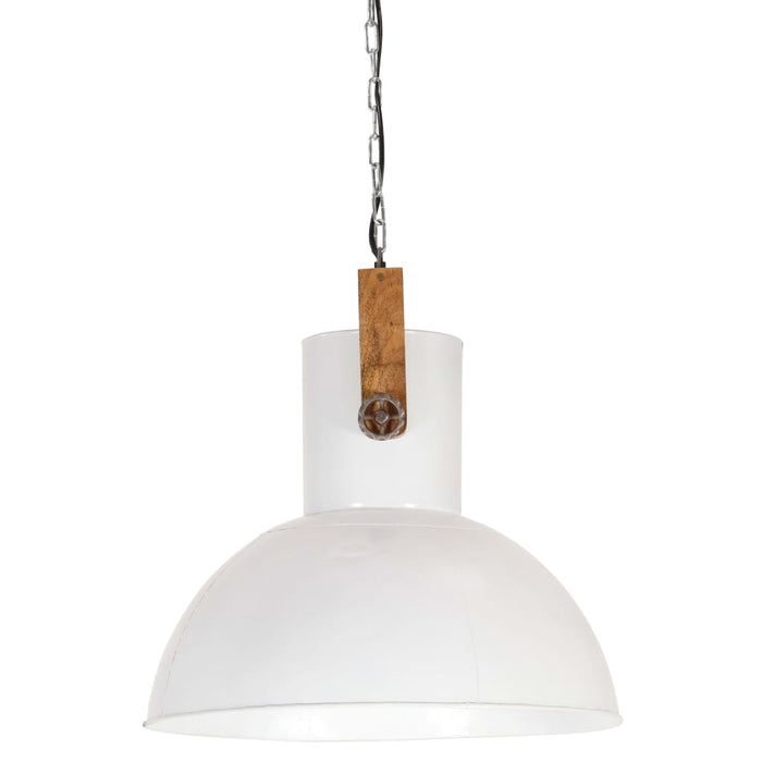 Medina Hanglamp industrieel rond 25 W E27 52 cm mangohout wit