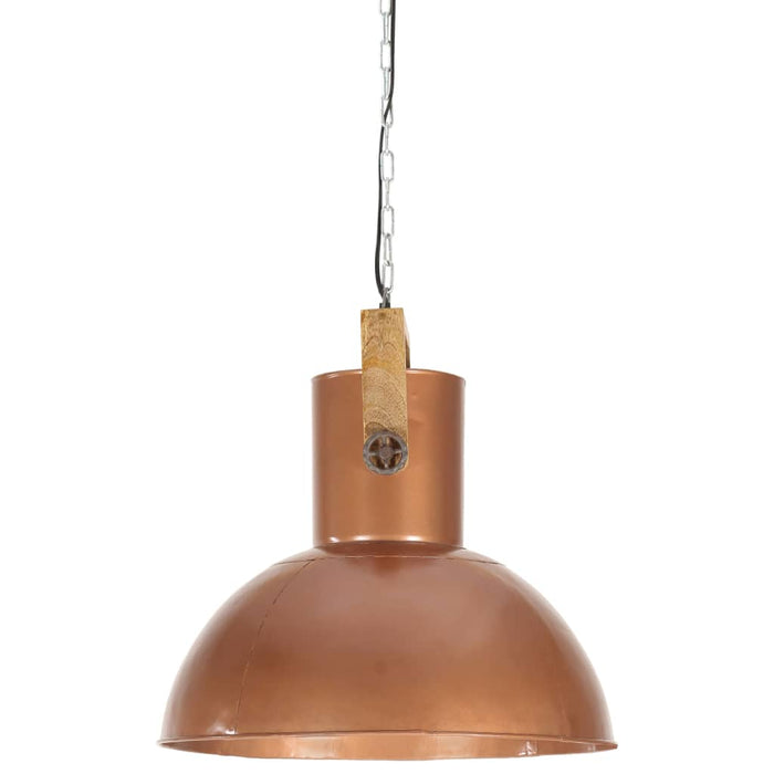 Medina Hanglamp industrieel rond 25 W E27 52 cm mangohout koperkleurig