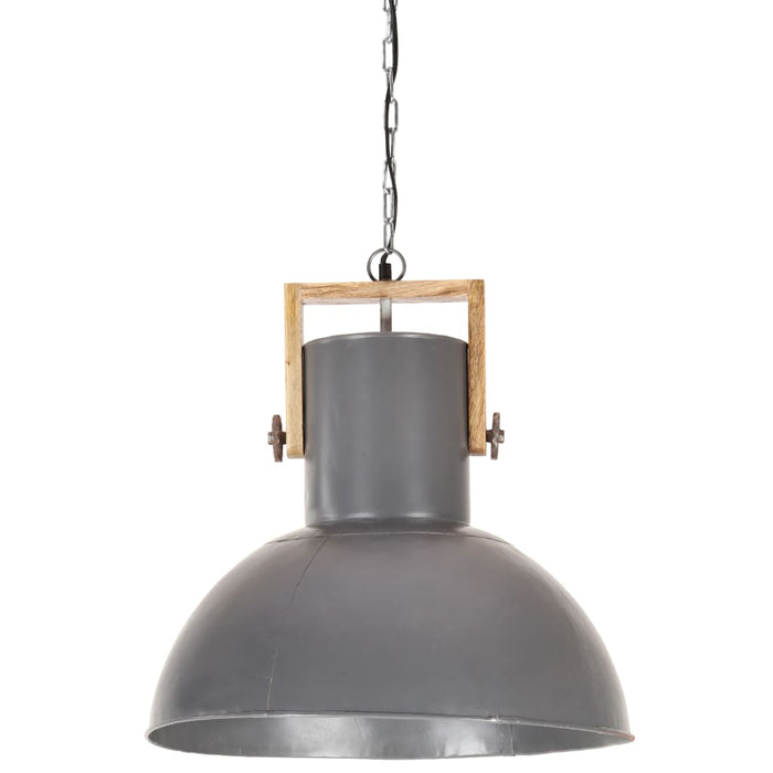 Medina Hanglamp industrieel rond 25 W E27 52 cm mangohout grijs