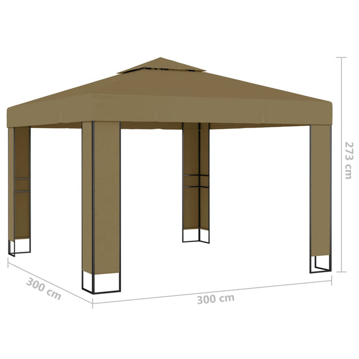 Medina Prieel met dubbel dak 180 g/m² 3x3x2,7 m taupe