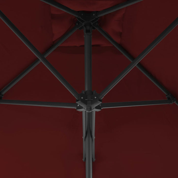 Medina Parasol met stalen paal 300x230 cm bordeauxrood