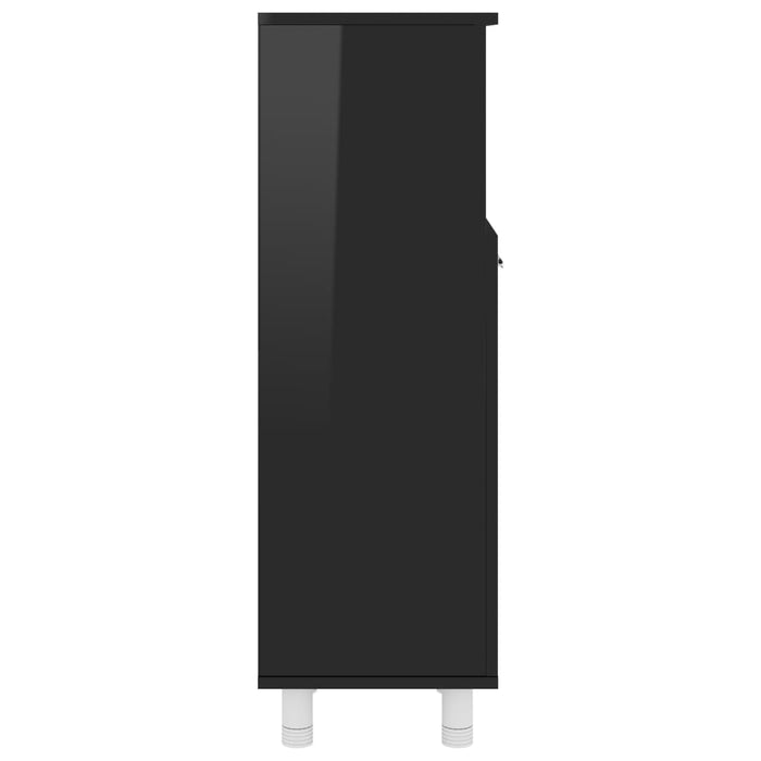 Medina Badkamerkast 30x30x95 cm spaanplaat hoogglans zwart