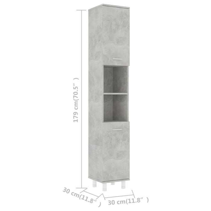 Medina Badkamerkast 30x30x179 cm spaanplaat betongrijs