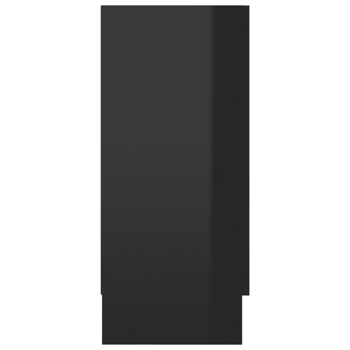 Medina Vitrinekast 120x30,5x70 cm spaanplaat hoogglans zwart