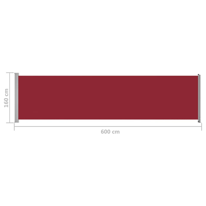 Medina Tuinscherm uittrekbaar 600x160 cm rood