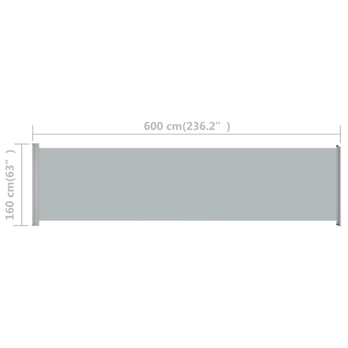 Medina Tuinscherm uittrekbaar 600x160 cm grijs