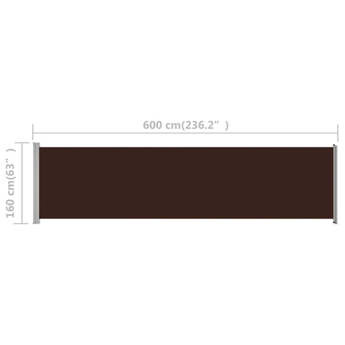 Medina Tuinscherm uittrekbaar 600x160 cm bruin