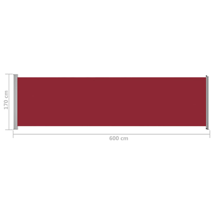 Medina Tuinscherm uittrekbaar 600x170 cm rood
