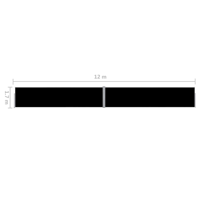 Medina Tuinscherm uittrekbaar 170x1200 cm zwart