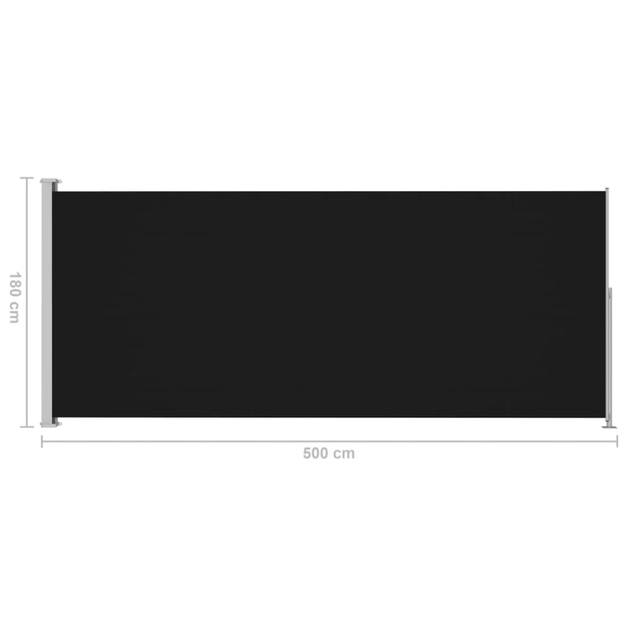 Medina Tuinscherm uittrekbaar 180x500 cm zwart