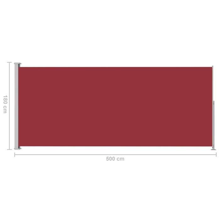 Medina Tuinscherm uittrekbaar 180x500 cm rood