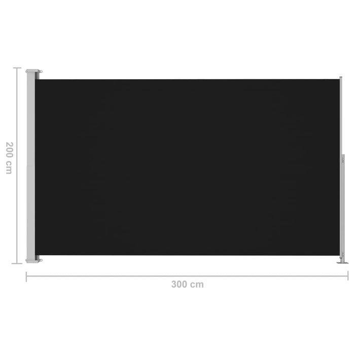 Medina Tuinscherm uittrekbaar 200x300 cm zwart
