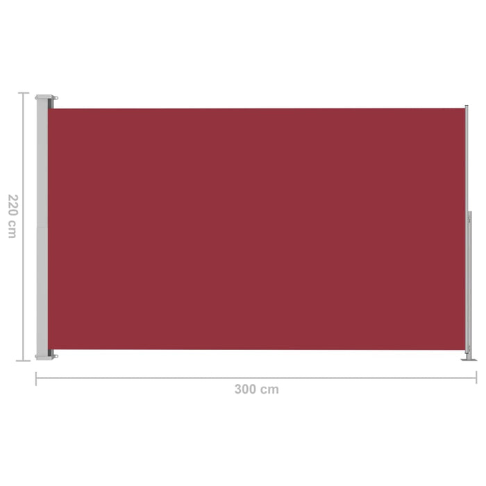 Medina Tuinscherm uittrekbaar 220x300 cm rood
