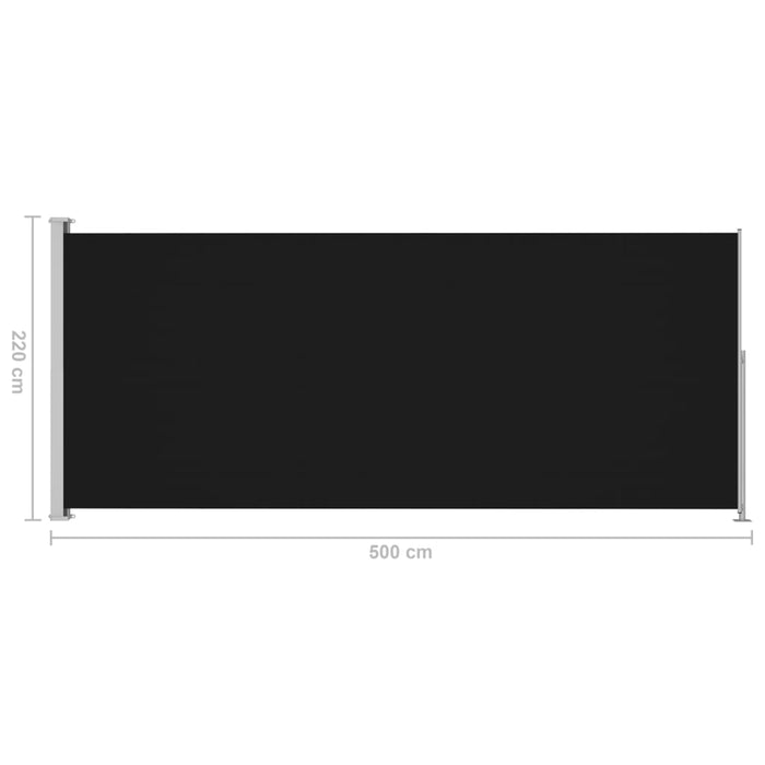 Medina Tuinscherm uittrekbaar 220x500 cm zwart
