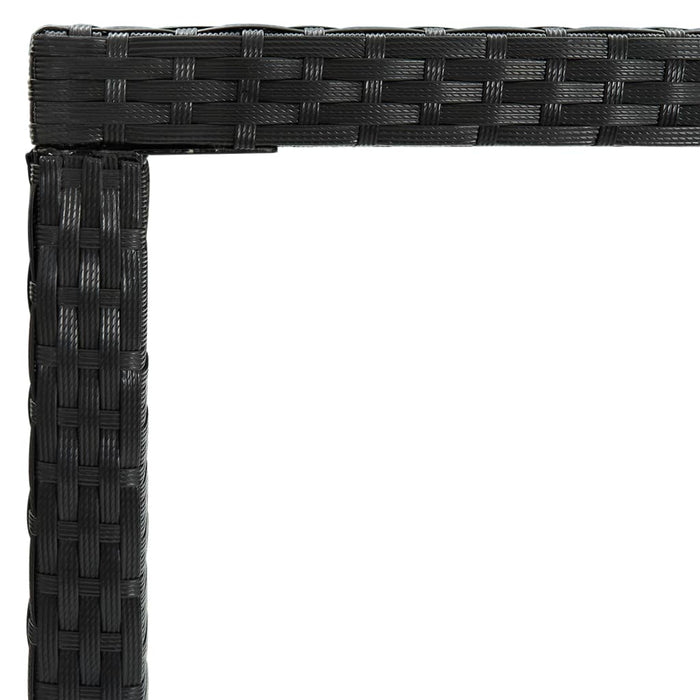 Medina Tuinbartafel 130x60x110 cm poly rattan en glas zwart