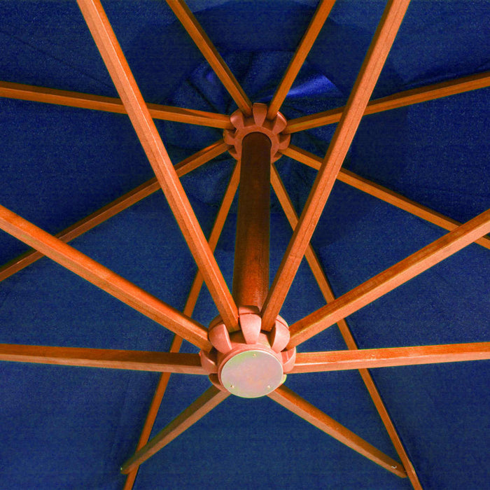 Medina Zweefparasol met paal 3,5x2,9 m massief vurenhout azuurblauw