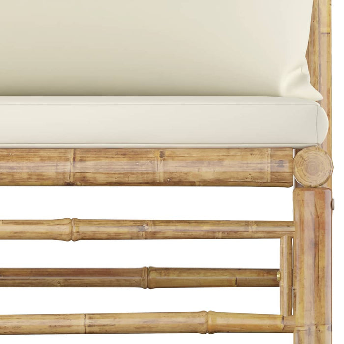 Medina 6-delige Loungeset met crèmewitte kussens bamboe