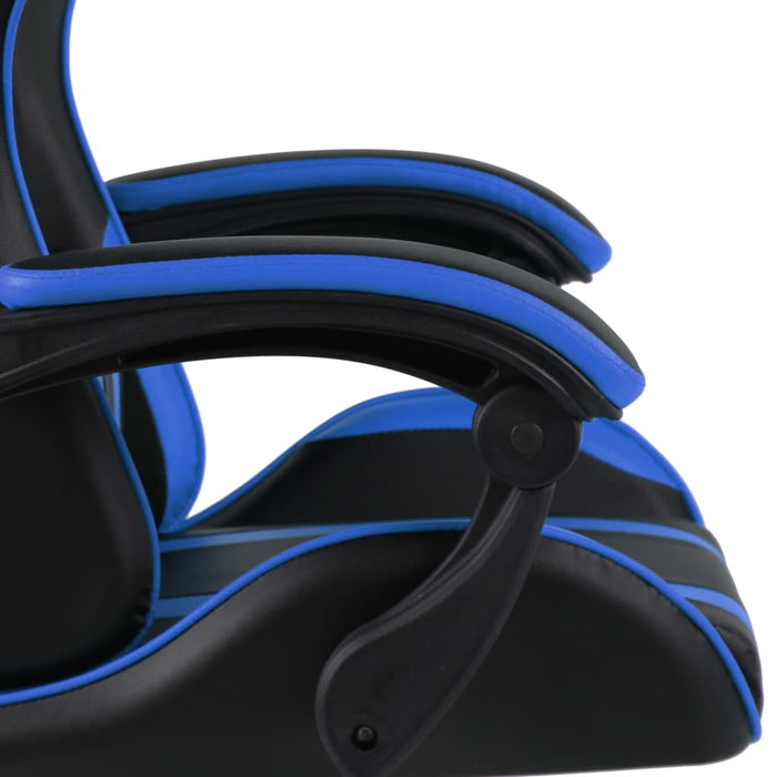 Medina Racestoel met voetensteun kunstleer zwart en blauw