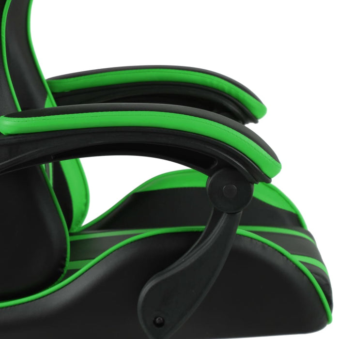 Medina Racestoel met voetensteun kunstleer zwart en groen