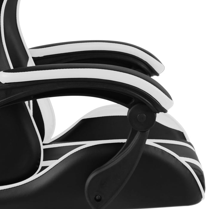Medina Racestoel met voetensteun kunstleer zwart en wit