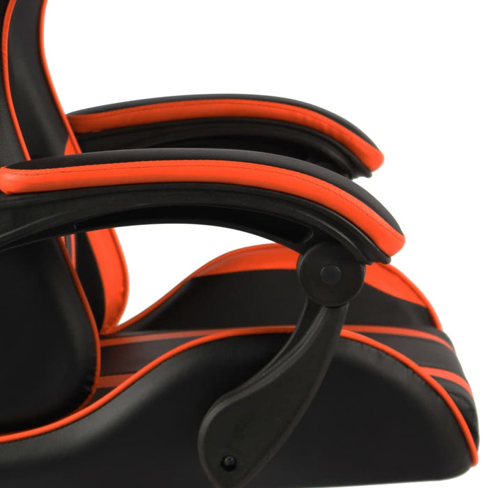Medina Racestoel met voetensteun kunstleer zwart en oranje
