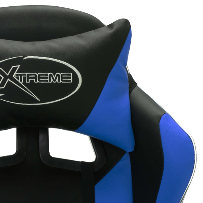 Medina Racestoel met RGB LED-verlichting kunstleer blauw en zwart