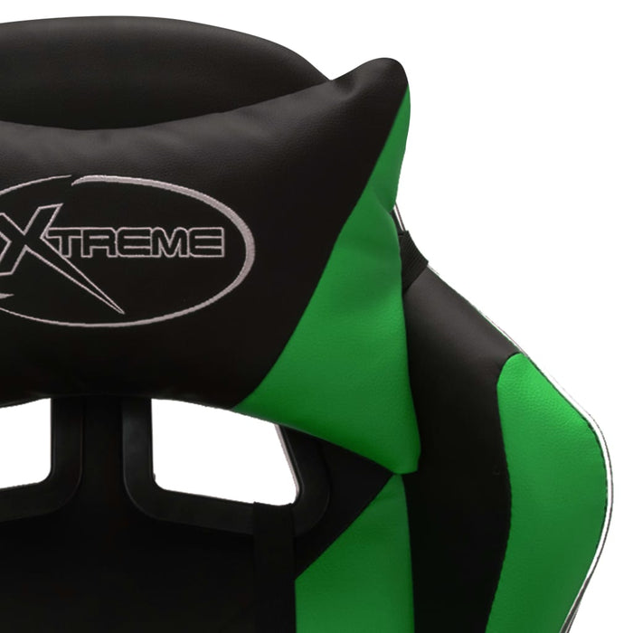 Medina Racestoel met RGB LED-verlichting kunstleer groen en zwart
