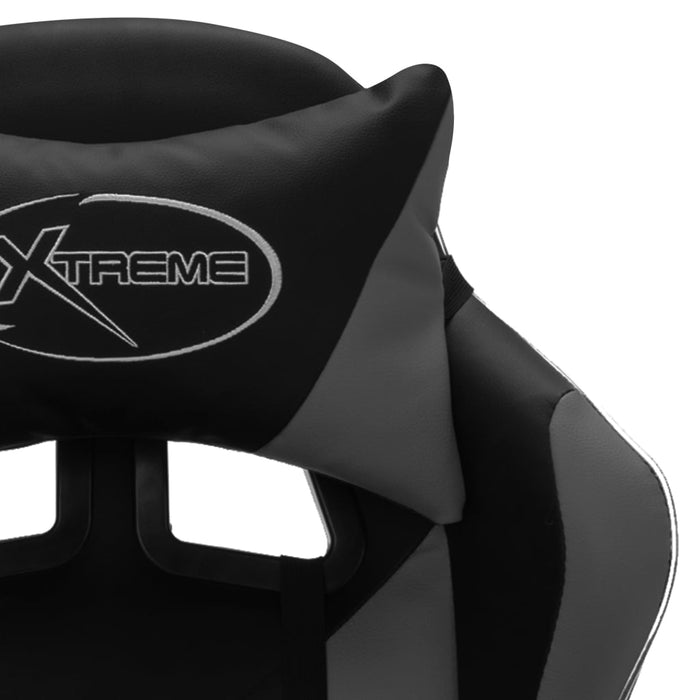 Medina Racestoel met RGB LED-verlichting kunstleer grijs en zwart