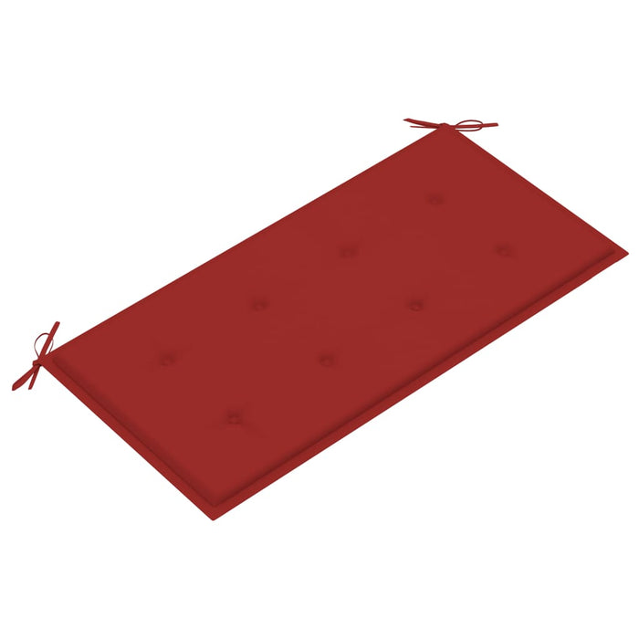 Medina Tuinbank met rood kussen 112 cm massief teakhout