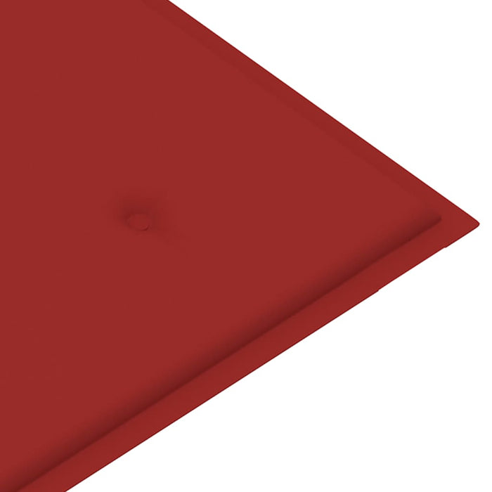 Medina Tuinbank met rood kussen 112 cm massief teakhout