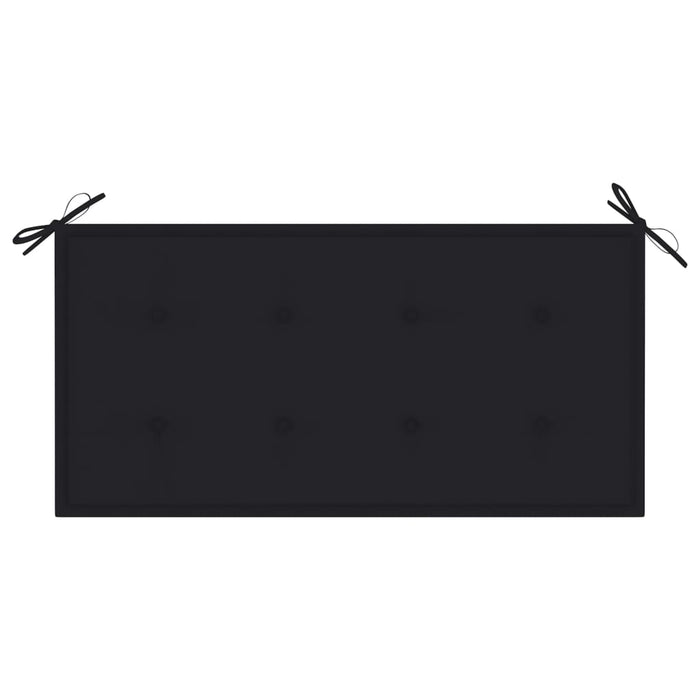 Medina Tuinbank met zwart kussen 112 cm massief teakhout