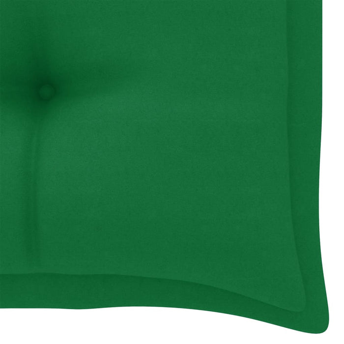 Medina Tuinbank met groen kussen 112 cm massief teakhout