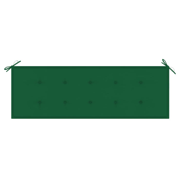 Medina Tuinbank met groen kussen 150 cm massief teakhout