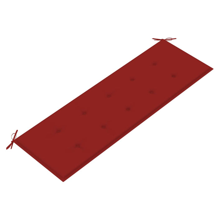 Medina Tuinbank met rood kussen 150 cm massief teakhout
