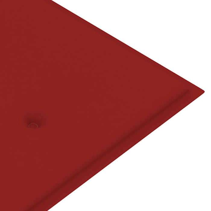 Medina Tuinbank met rood kussen 150 cm massief teakhout