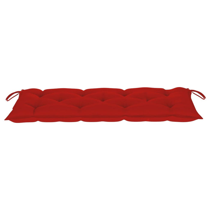 Medina Tuinbank met rood kussen 120 cm massief teakhout
