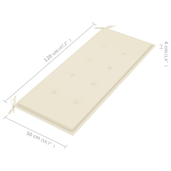 Medina Tuinbank met crèmekleurig kussen 240 cm massief teakhout