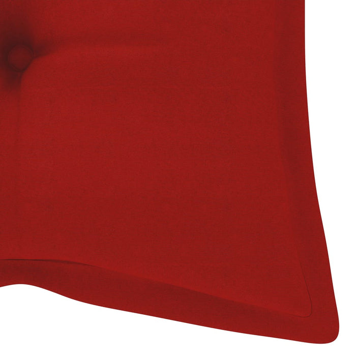 Medina Tuinbank met rood kussen 240 cm massief teakhout