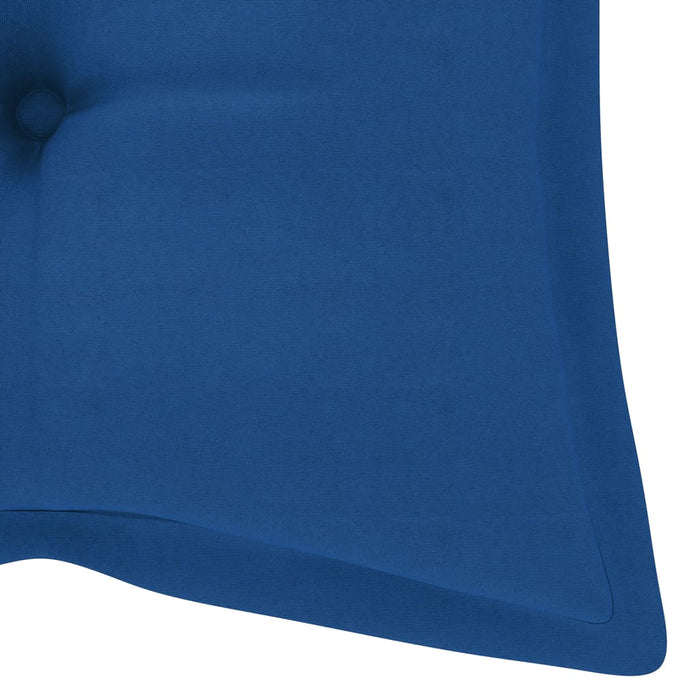 Medina Tuinbank met blauw kussen 240 cm massief teakhout