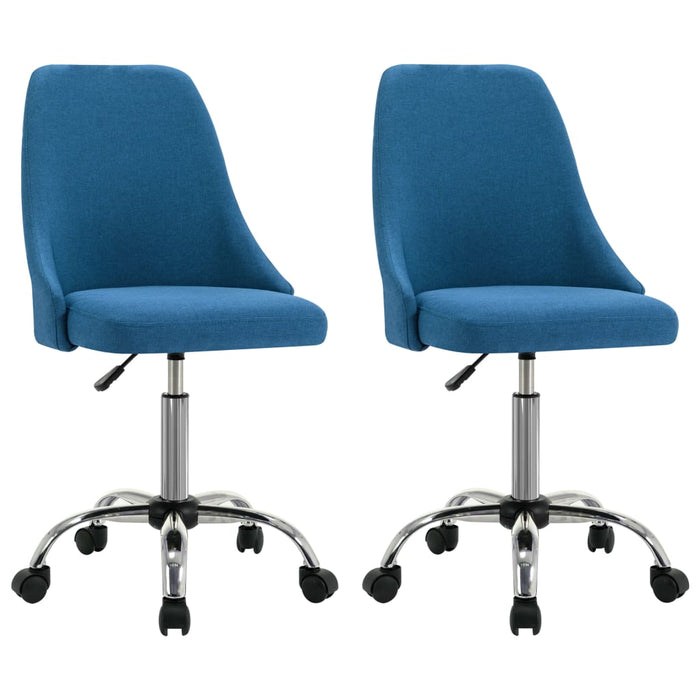 Medina Kantoorstoelen met wieltjes 2 st stof blauw
